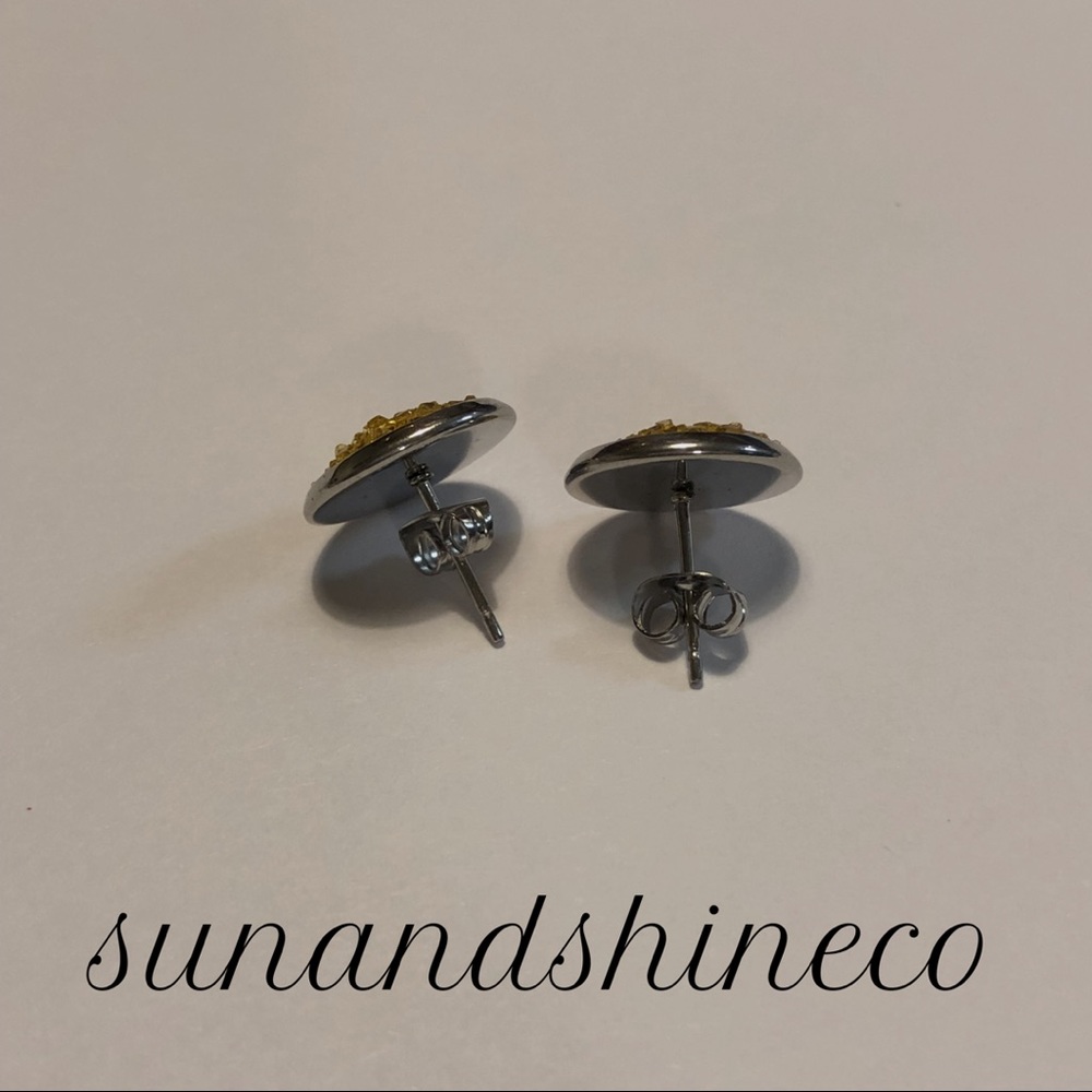 🎉 BOGO FREE SALE Silver Faux Druzy Earrings - Picture 4 of 7